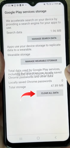 clear cache and data for Google Play Services