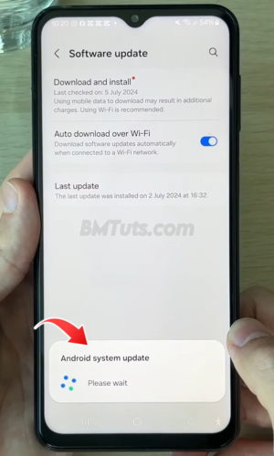 Screenshot of Installing updates on Android phone